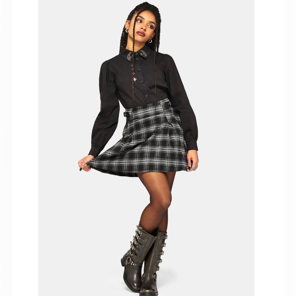 Disturbia rowenna Check Buckled Mini Skirt size 14
